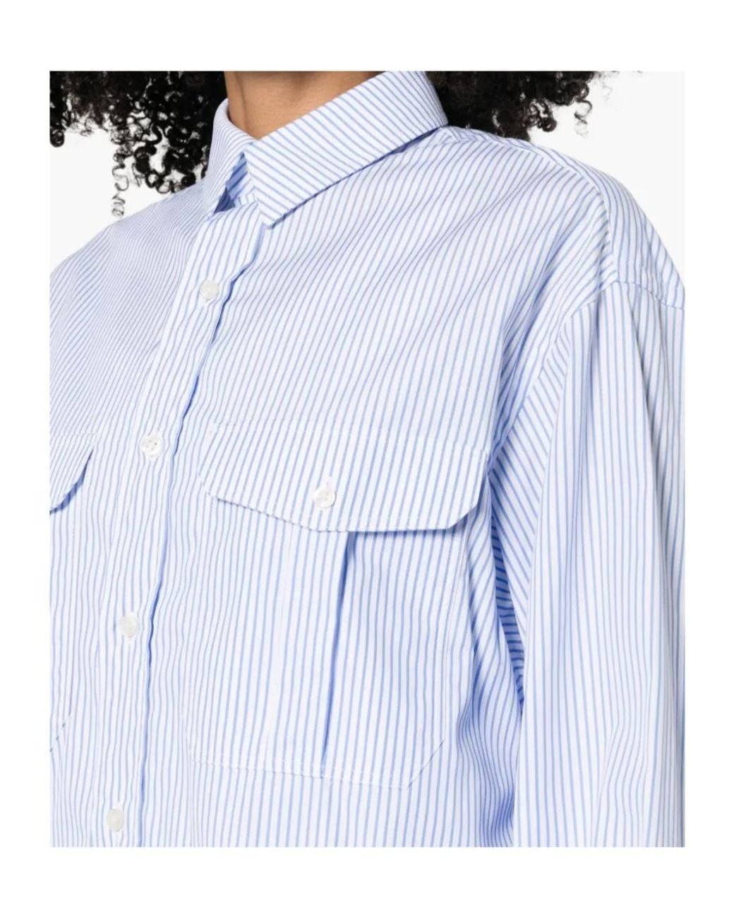 Wardrobe NYC White Striped Cotton Shirtdress