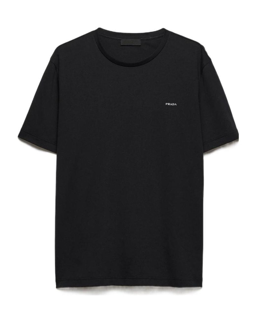 Prada Black Logo-Embroidered Short-Sleeve T-Shirt for men