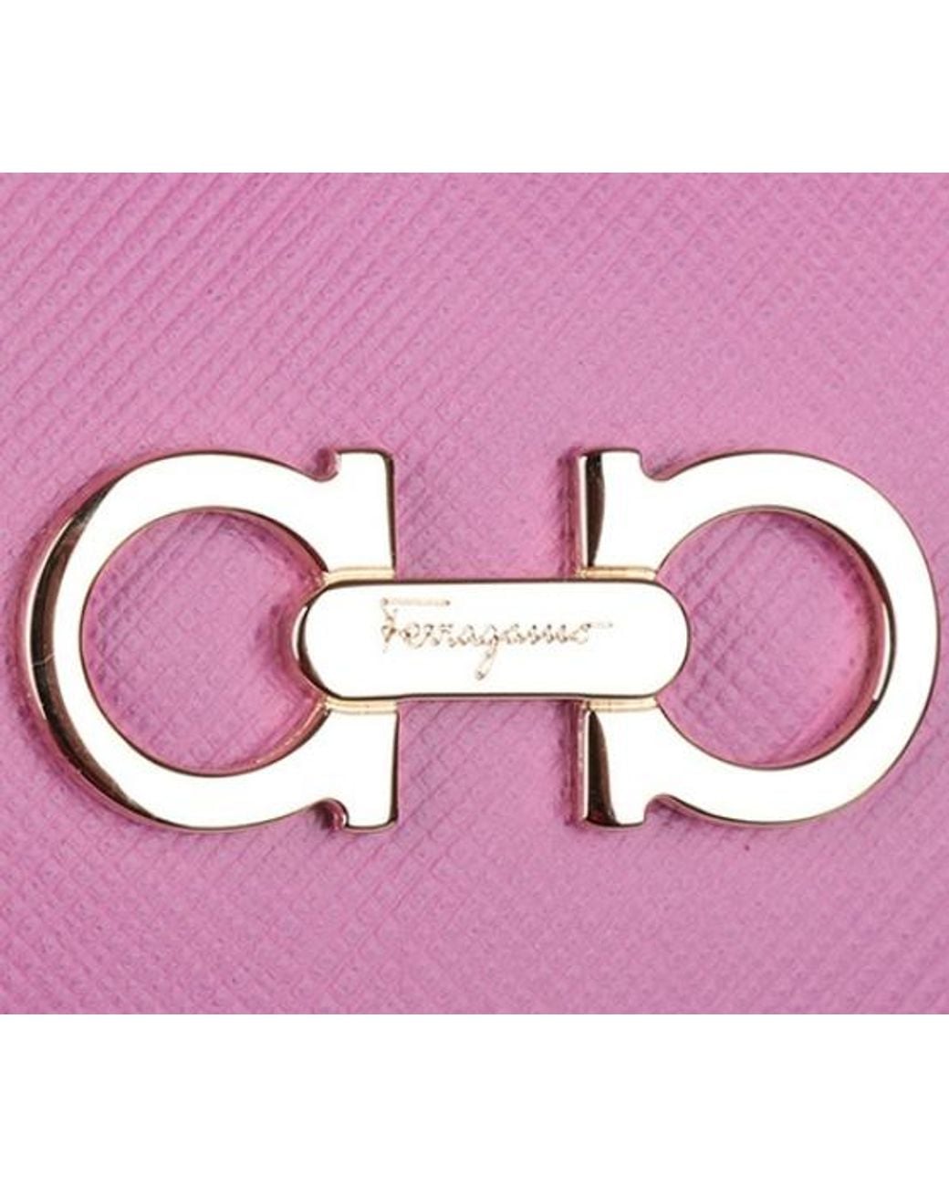 Ferragamo Pink Logo Details Handbag