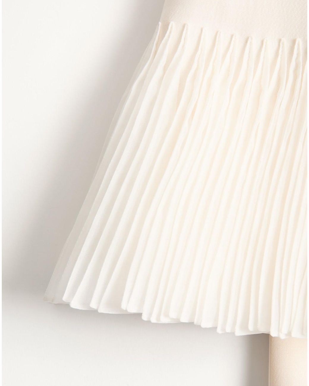 Valentino Natural Embroidered Crepe Couture Short Dress
