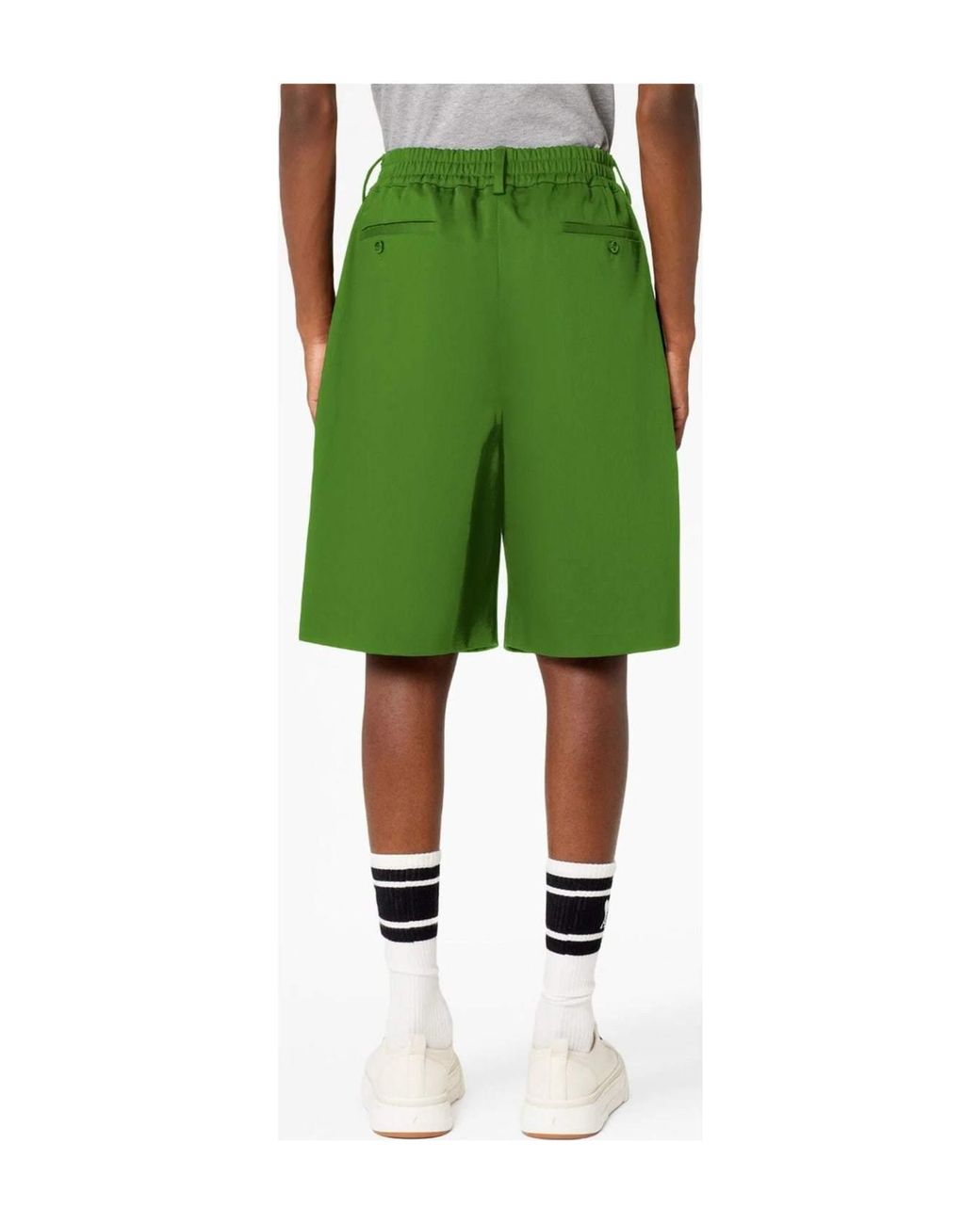 AMI Green Cotton Bermuda Shorts for men