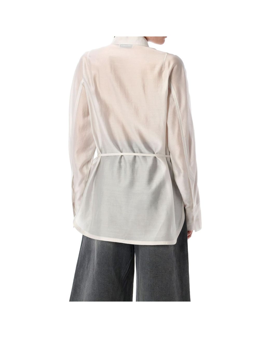 Tシャツ・カットソー LOW CLASSIC SEE-THROUGH BACK STRAP SHIRT Low Classic See-Through Back Strap Shirt in Blue | Lyst