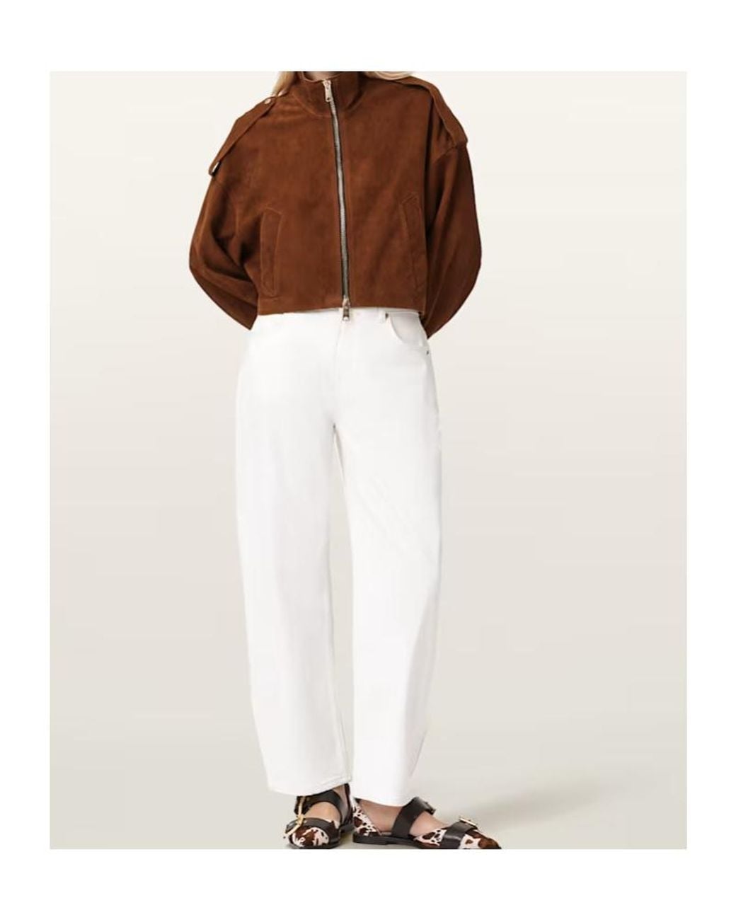 AllSaints Brown Suede Lowden Jacket