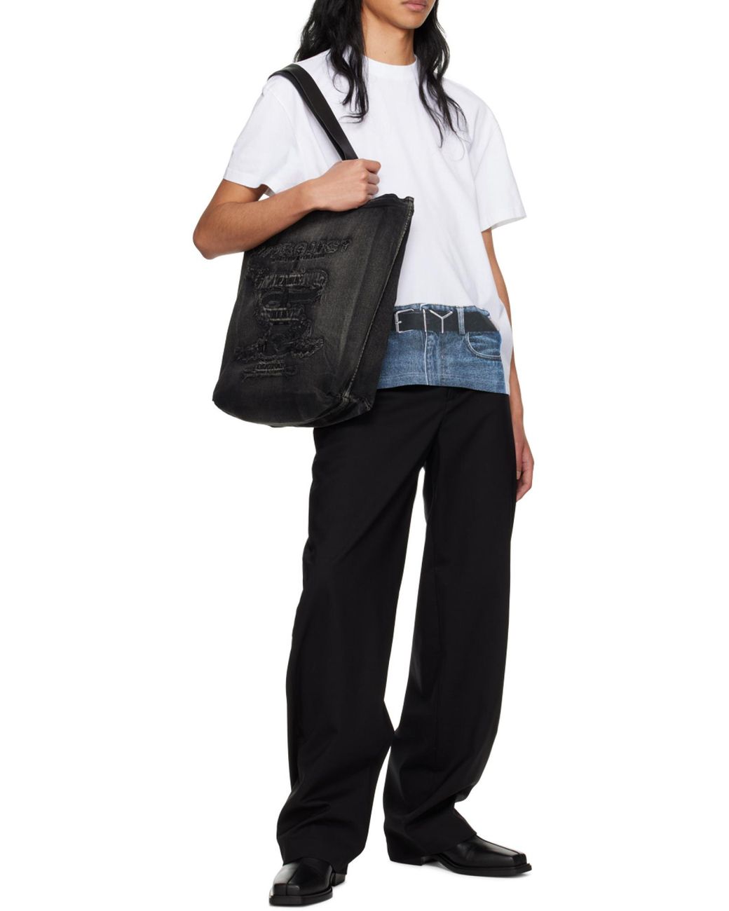 Y. Project Black Logo Handbag for men