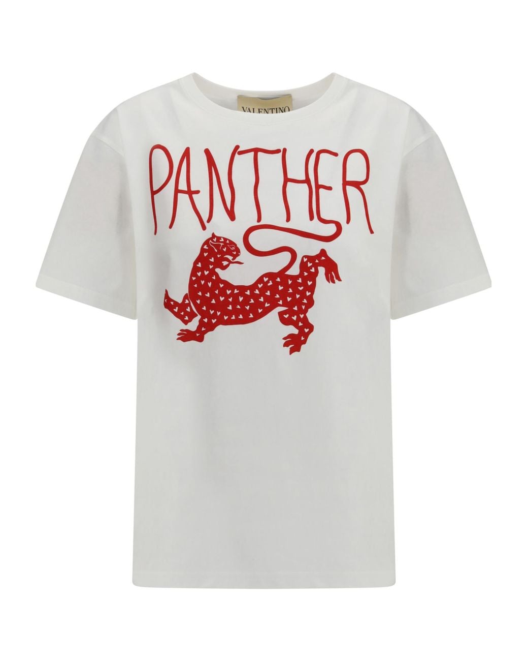 Valentino White Animal Printed Crewneck T-Shirt