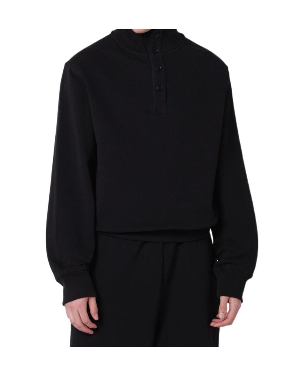 Entire studios Black Buttoned High-Neck Sweater for men