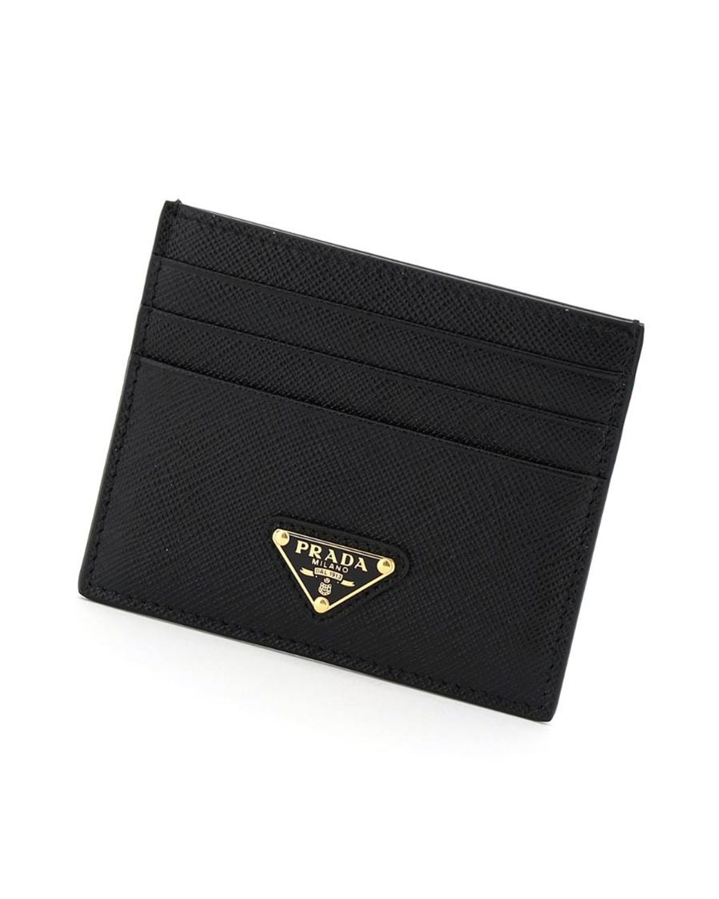 Prada Black プラダ ロゴ プレート カード ホルダー