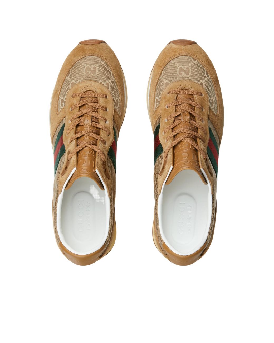 Gucci Brown Panelled Lace-Up Sneakers for men