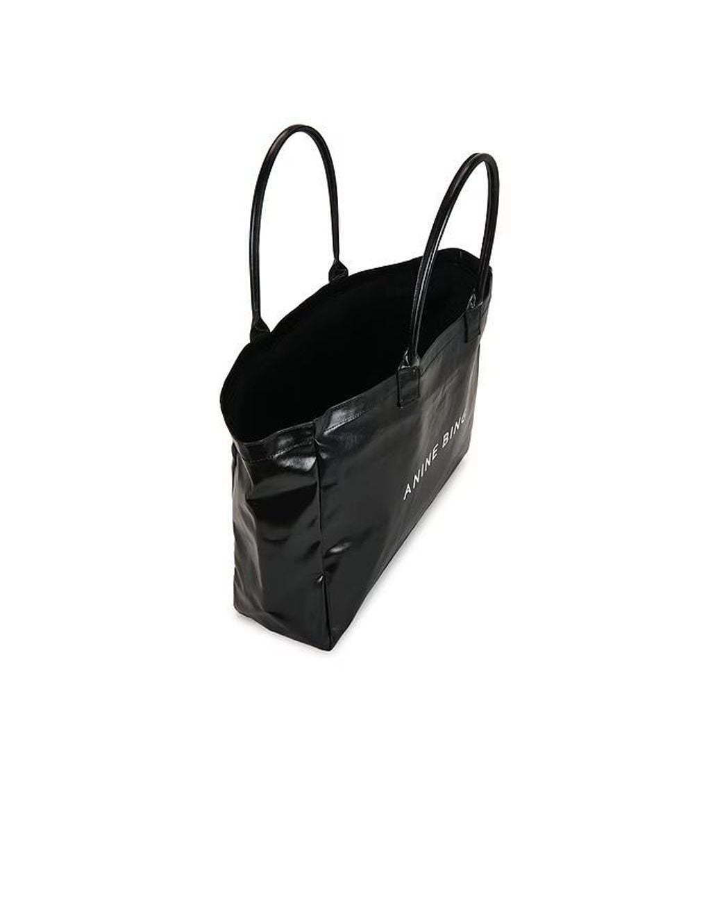 Anine Bing Black Leo Coated Canvas Tote