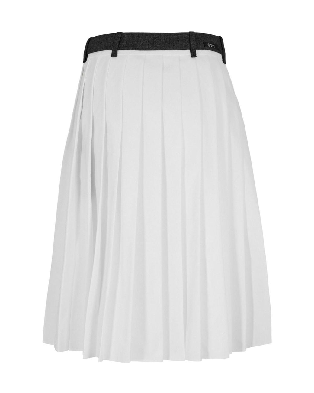 Prada White Midlength Pleated Skirt
