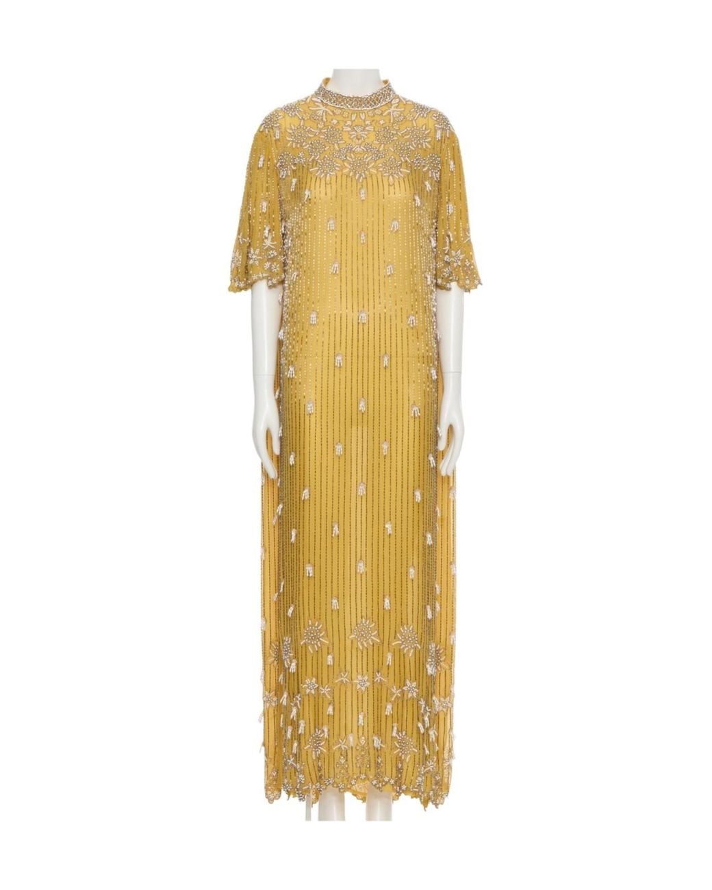 Valentino Metallic Short Sleeve Dress