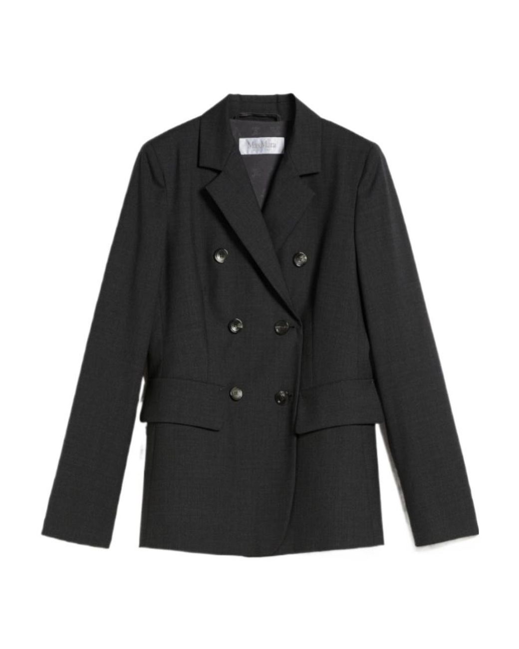 Max Mara Black Double-Breasted Long-Sleeved Jacket