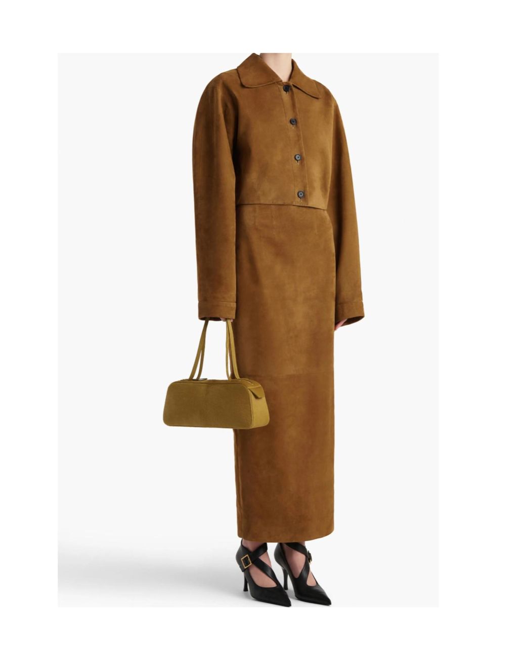 Khaite Natural Suede Maxi Skirt