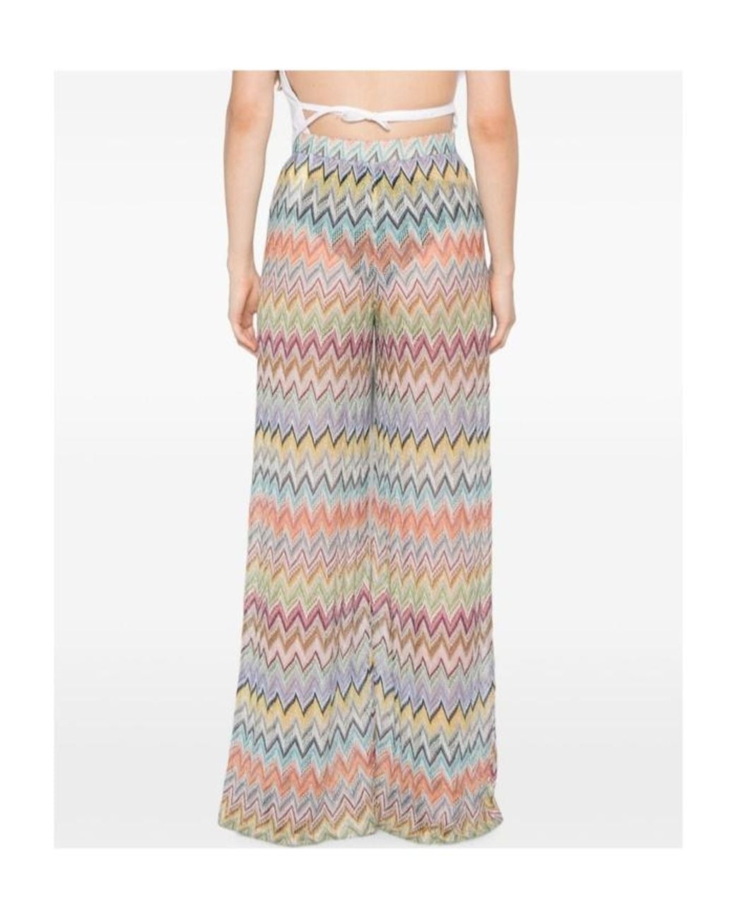 Missoni White Zigzag-Knit Trousers