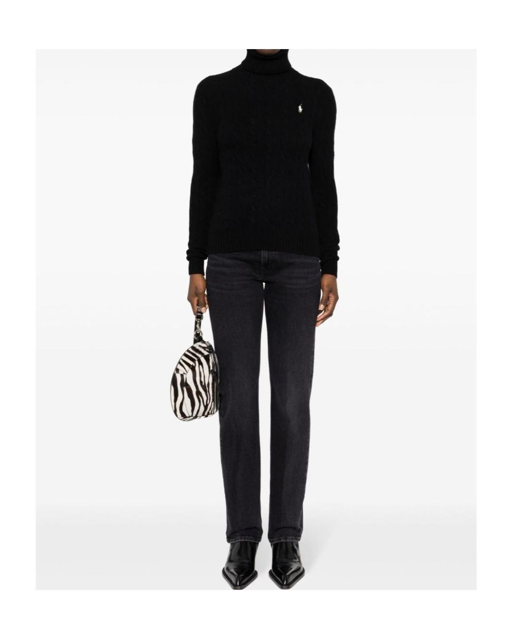Polo Ralph Lauren Black Roll Neck Knitted Jumper