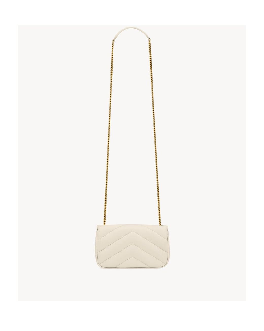 Saint Laurent Metallic Loulou Logo Plaque Mini Shouler Bag