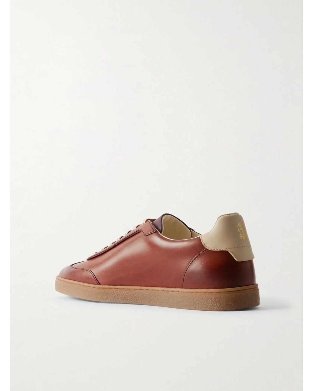 Brunello Cucinelli Brown Leather Sneakers for men
