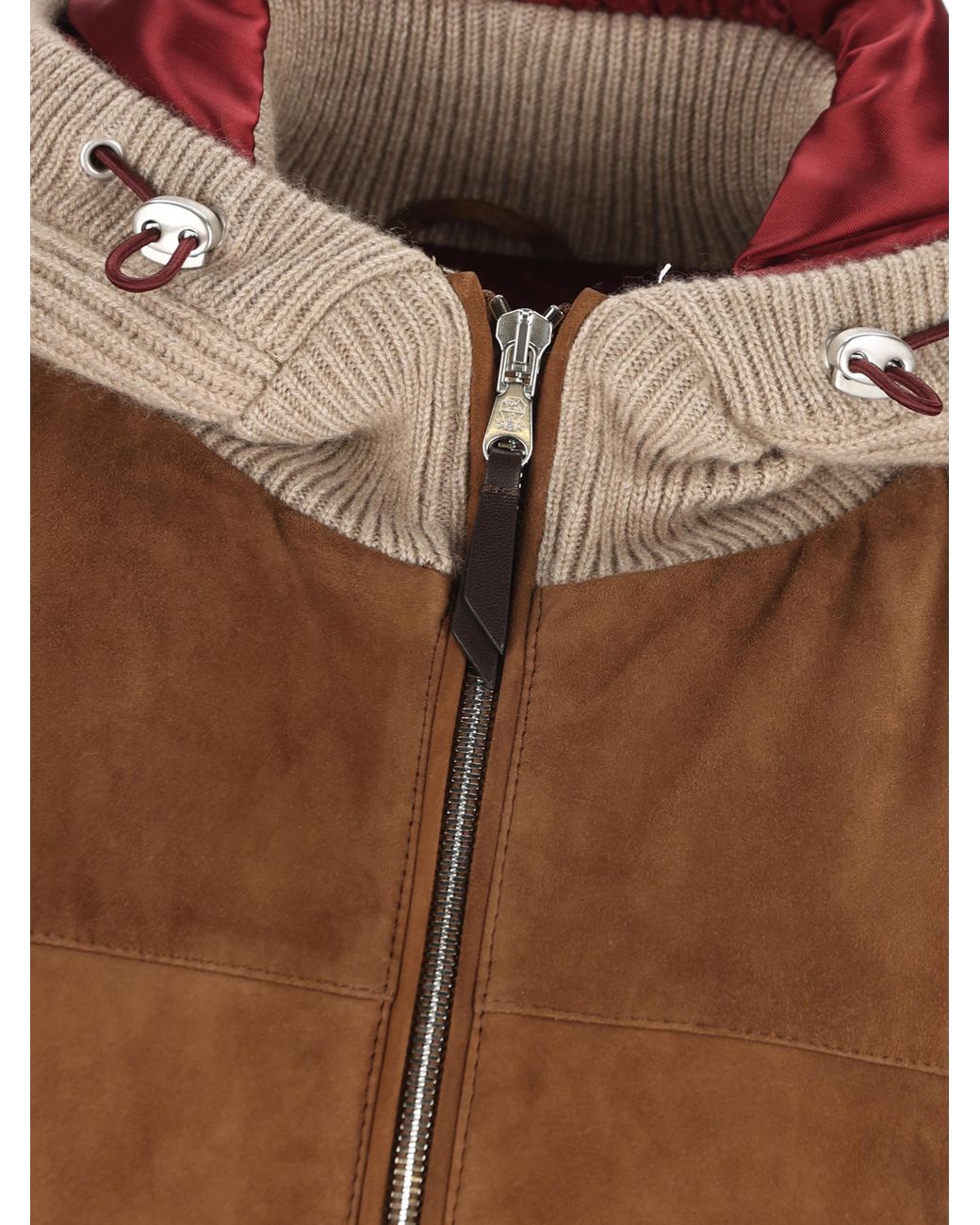 Brunello Cucinelli Brown Zip-Up Hooded Jacket for men
