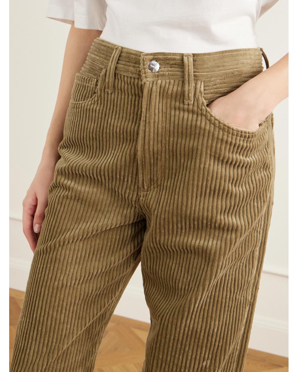 Agolde Natural Corduroy Straight-Leg Pants