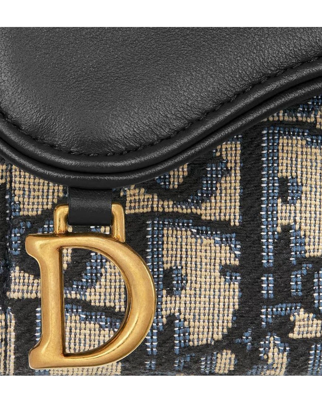 Dior Gray Saddle Bloom Card Holder