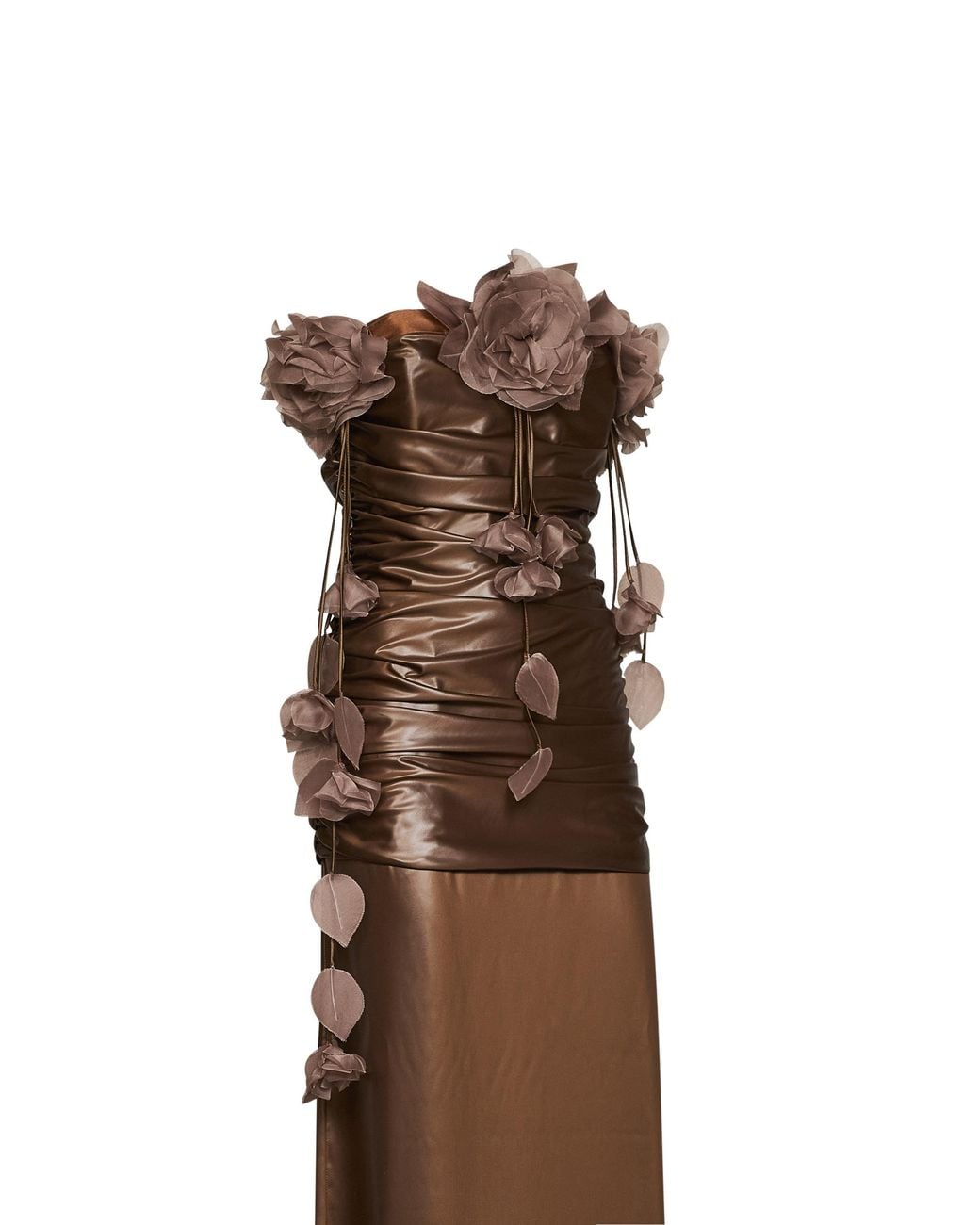 GIUSEPPE DI MORABITO Brown Floral Pleated Dress