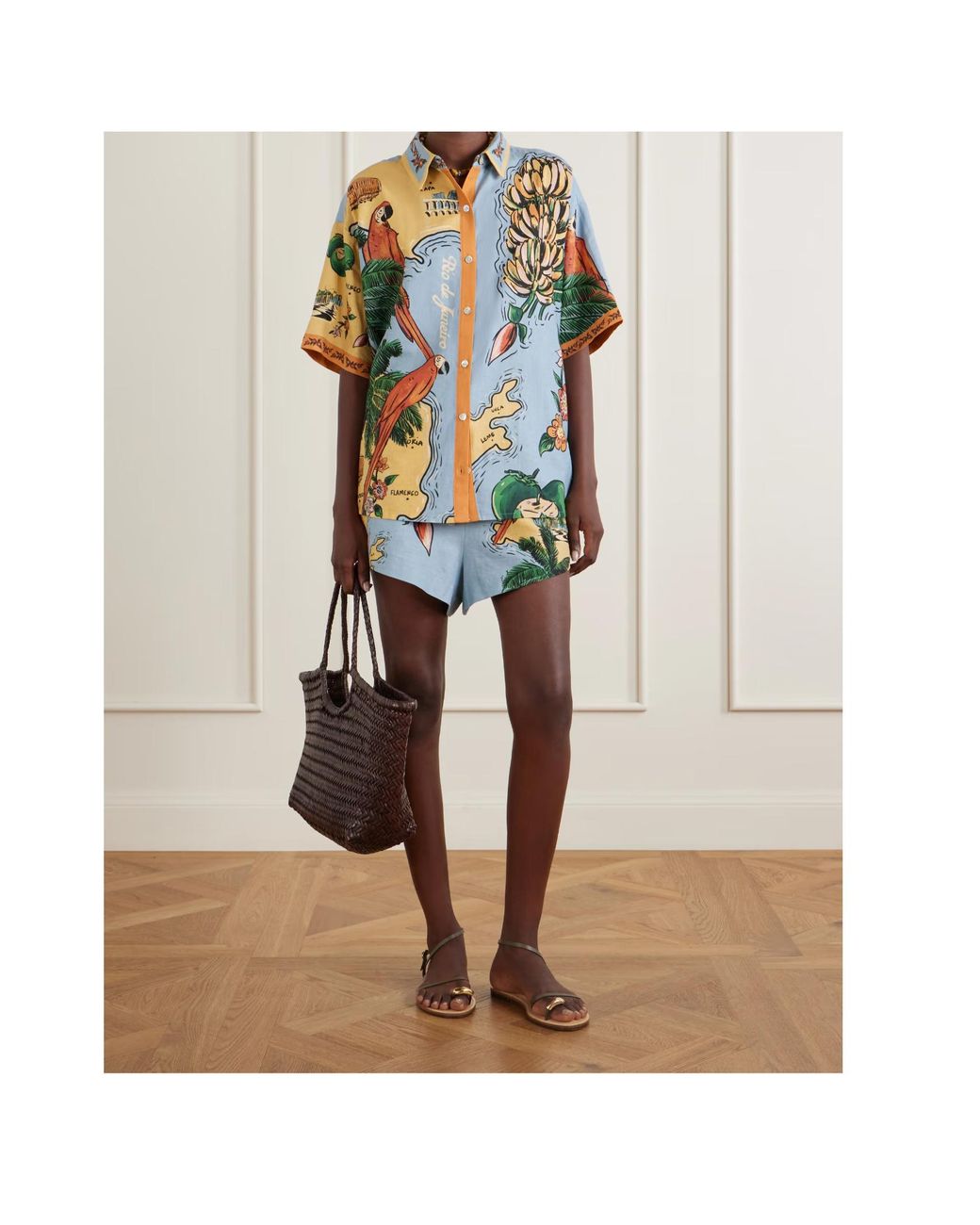 Farm Rio Blue Drawstring Shorts