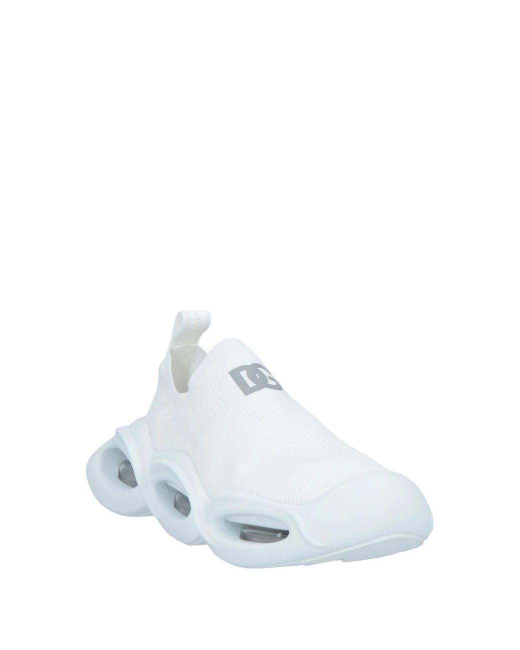 Dolce & Gabbana White Solid Color Leather Platform Sneakers