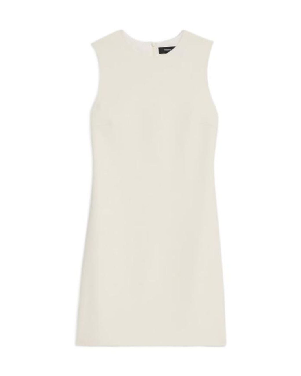 Theory Natural Crewneck Sleeveless Shift Dress