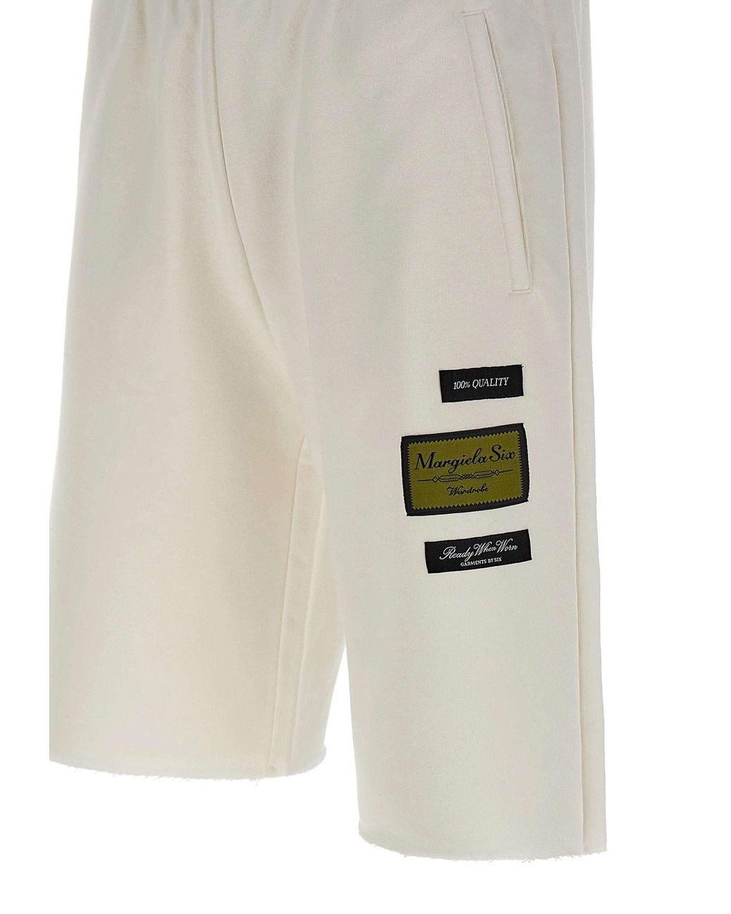 MM6 by Maison Margiela Gray Patch Detailed Shorts for men