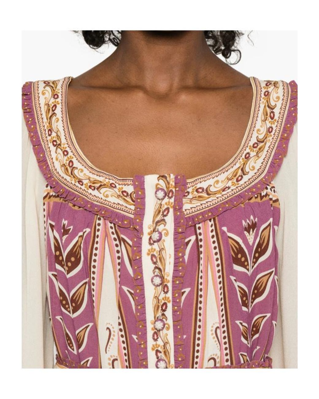 Farm Rio Pink Floral Printed Tie-Waist Scoop Neck Mini Dress