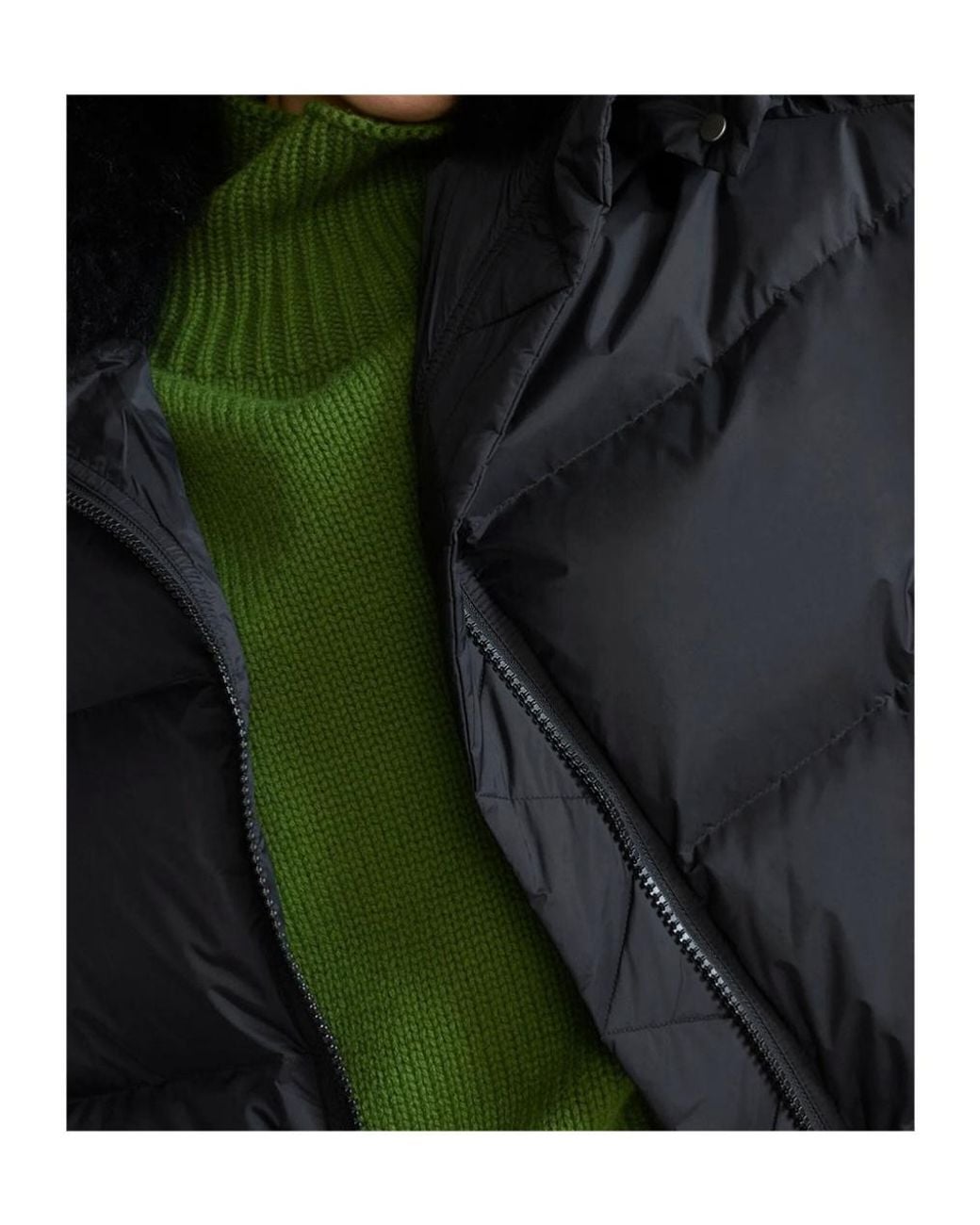Yves Salomon Black A-Line Jacket