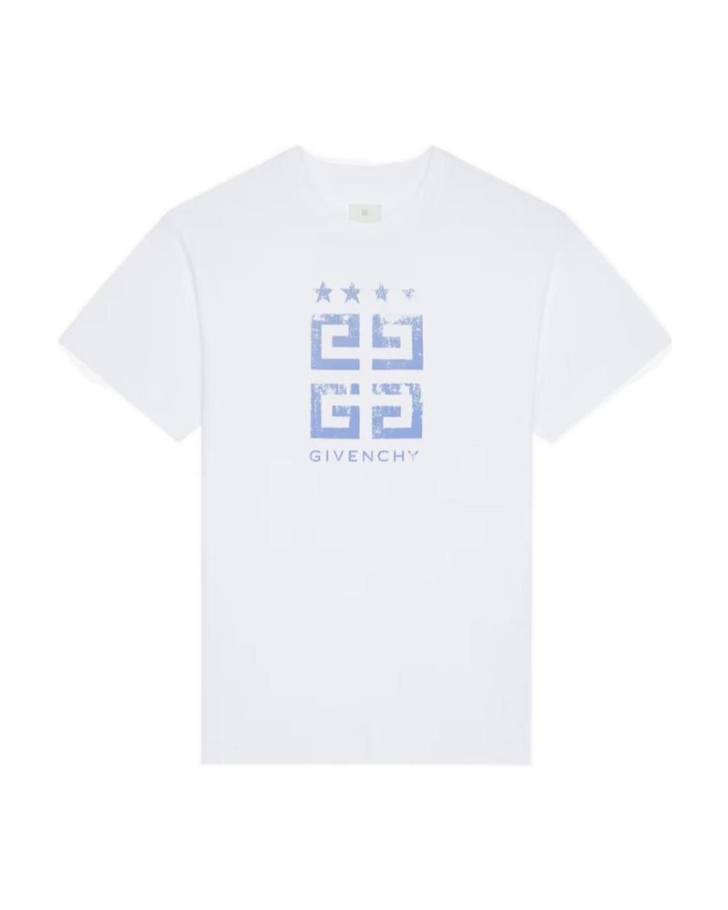 Givenchy White 4G Stars Slim Fit T-Shirt for men