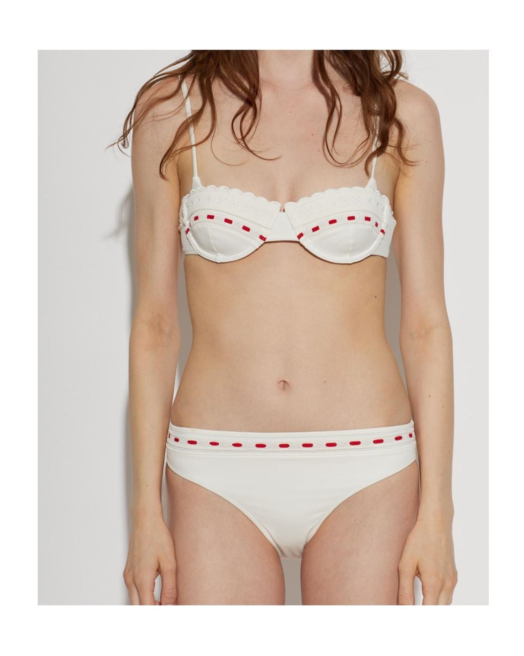 Posse Natural Pia Scalloped Bikini Top Beachwear