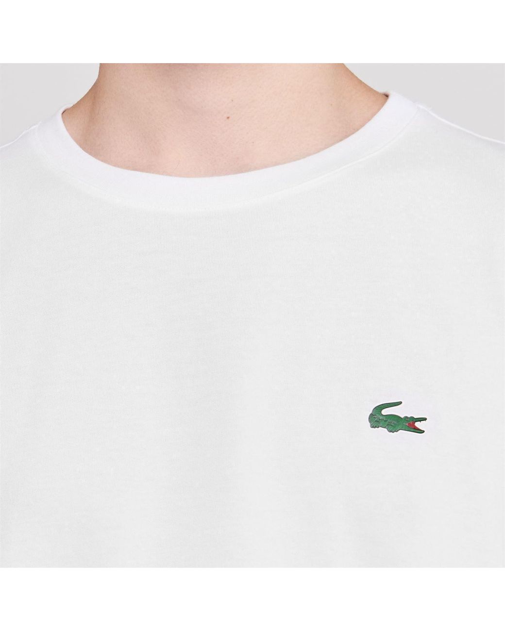 Lacoste White Crew Neck Long Sleeve Top for men