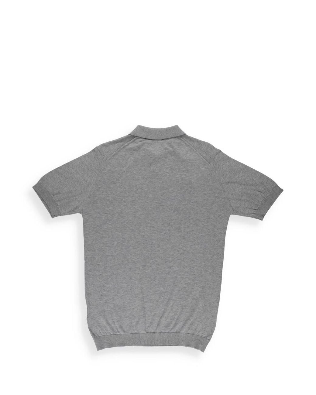 John Smedley Gray Adrian Fine Knit Polo Shirt for men