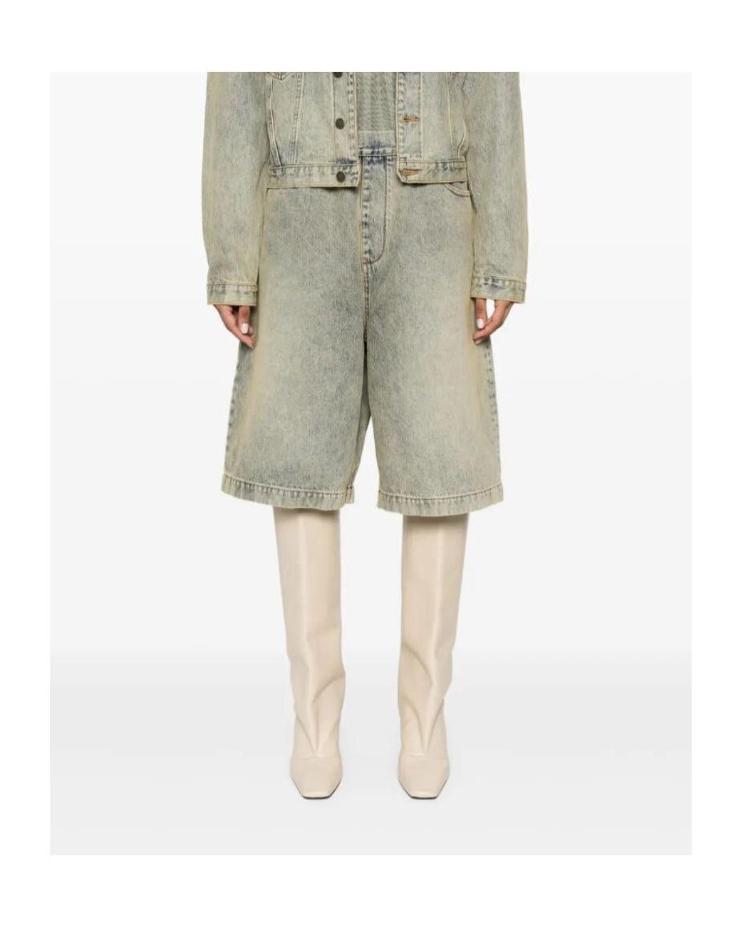 Entire studios Gray Elasticated-Waist Button Bermuda Shorts