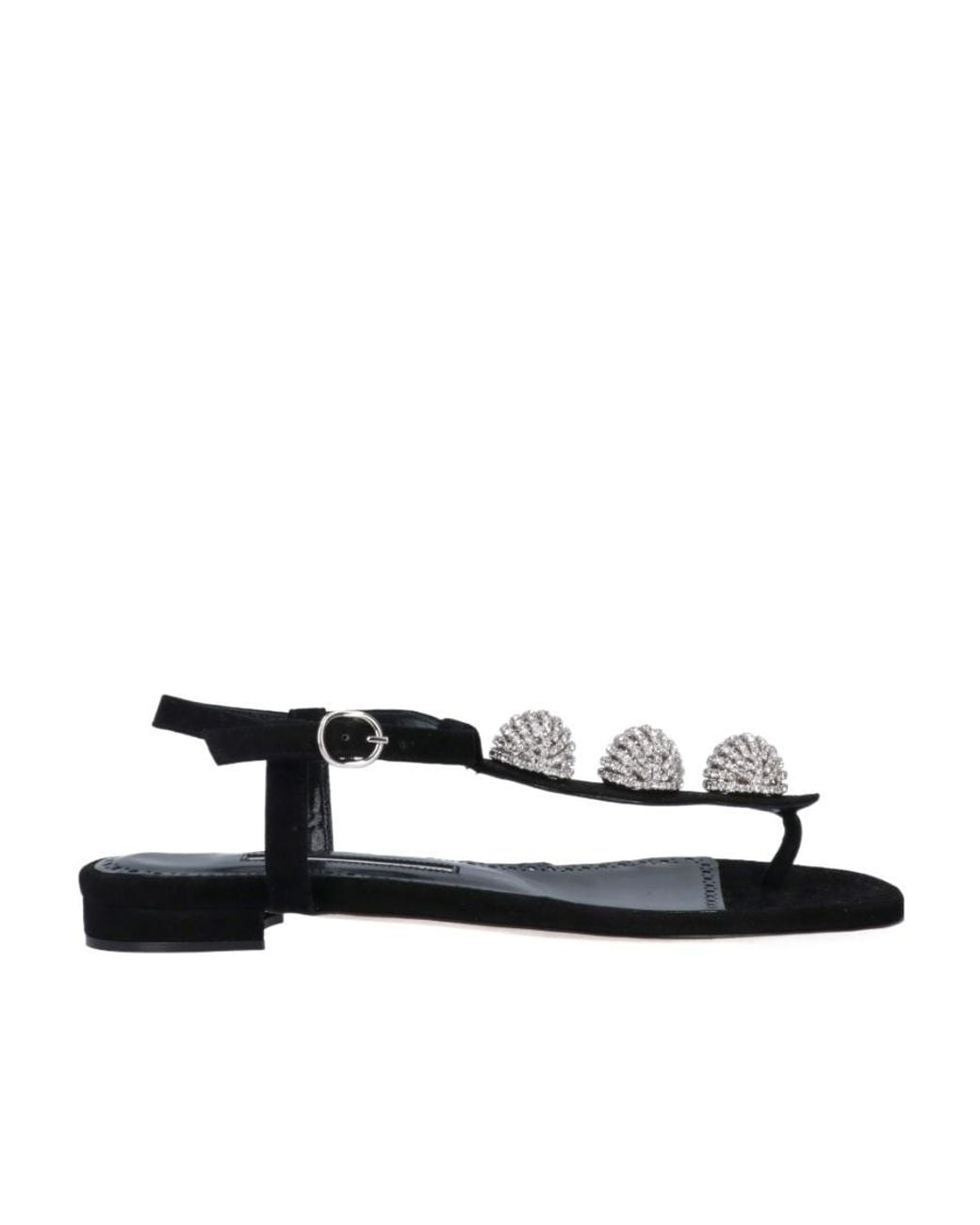 Manolo Blahnik White Embellished Buckle-Fastened Sandals