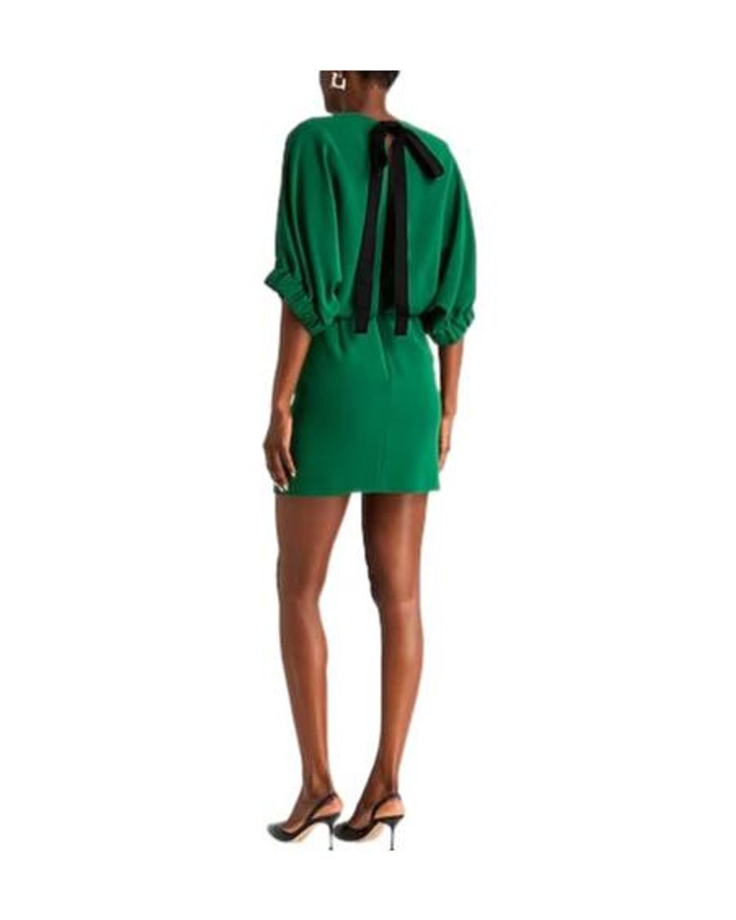Max Mara Green Solidcolor Fitted Dress