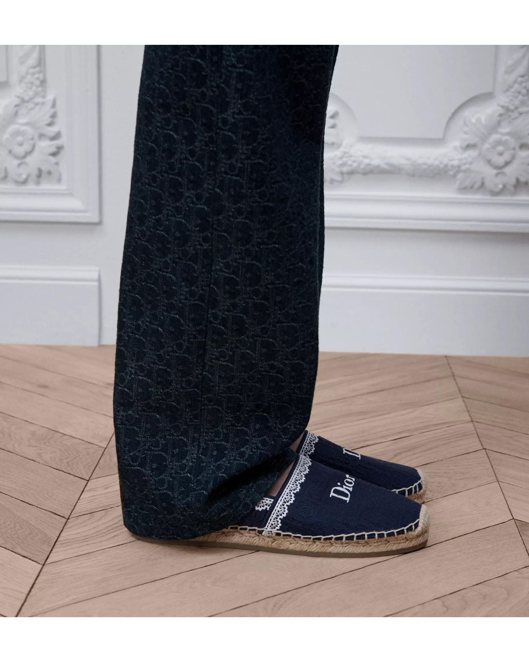 Dior Blue Dentelle Espadrille