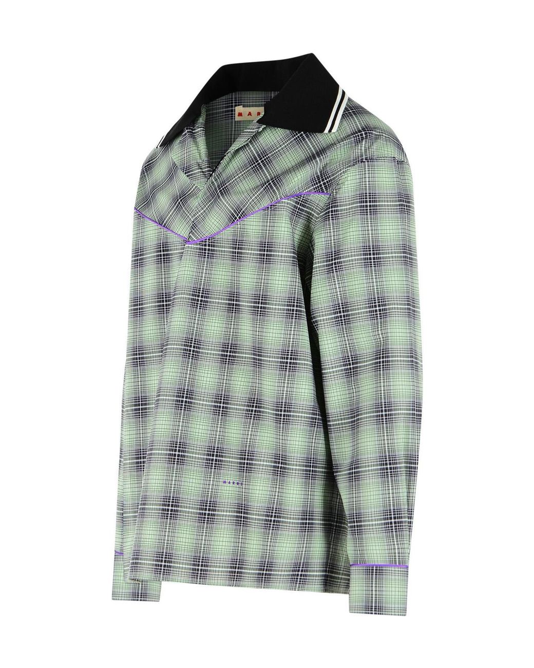 Marni Green Long-Sleeved Polo Shirt for men