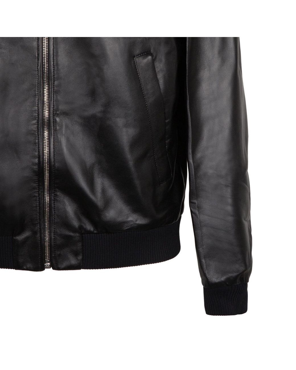 Prada Black Reversible Nappa Leather Bomber Jacket for men