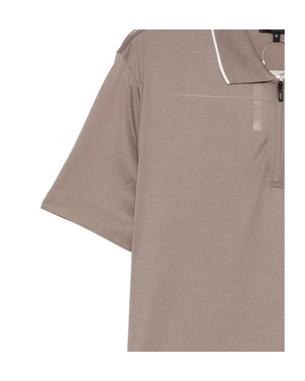 Emporio Armani Gray Logo-Patch Polo Shirt for men