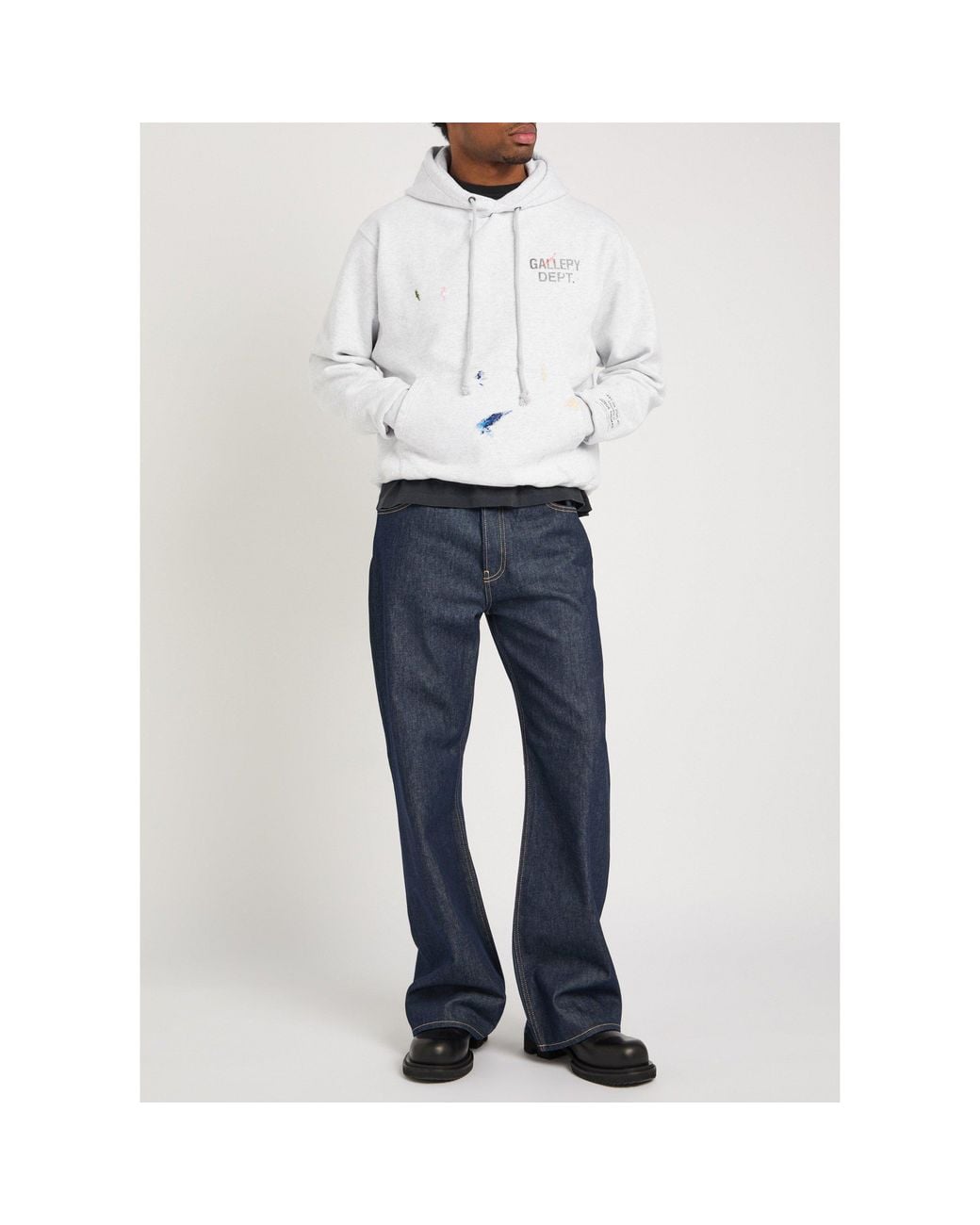 GALLERY DEPT. White Over The Head Cotton Hoodie for men