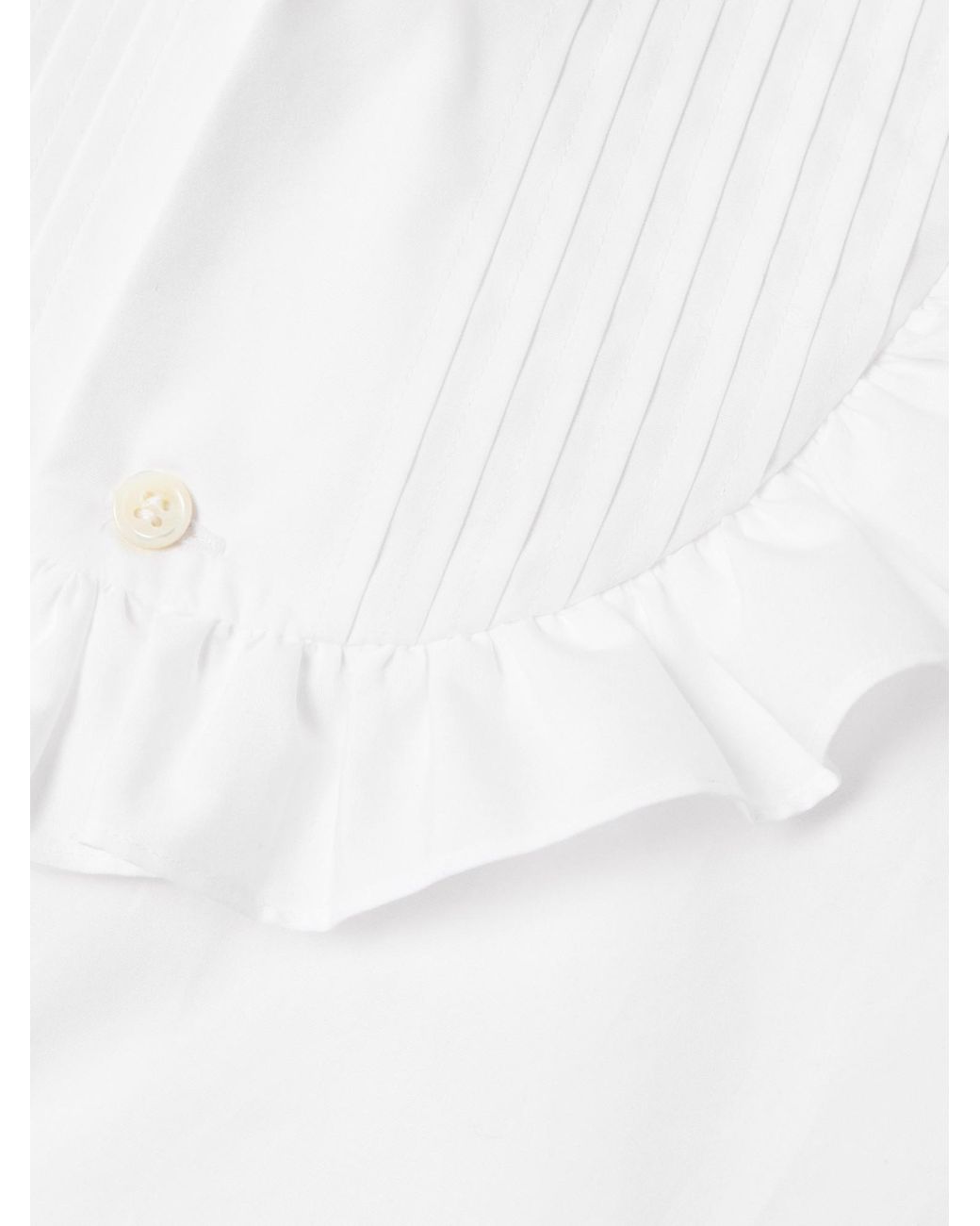 Comme des Garçons White Solid Color Long-Sleeve Shirt