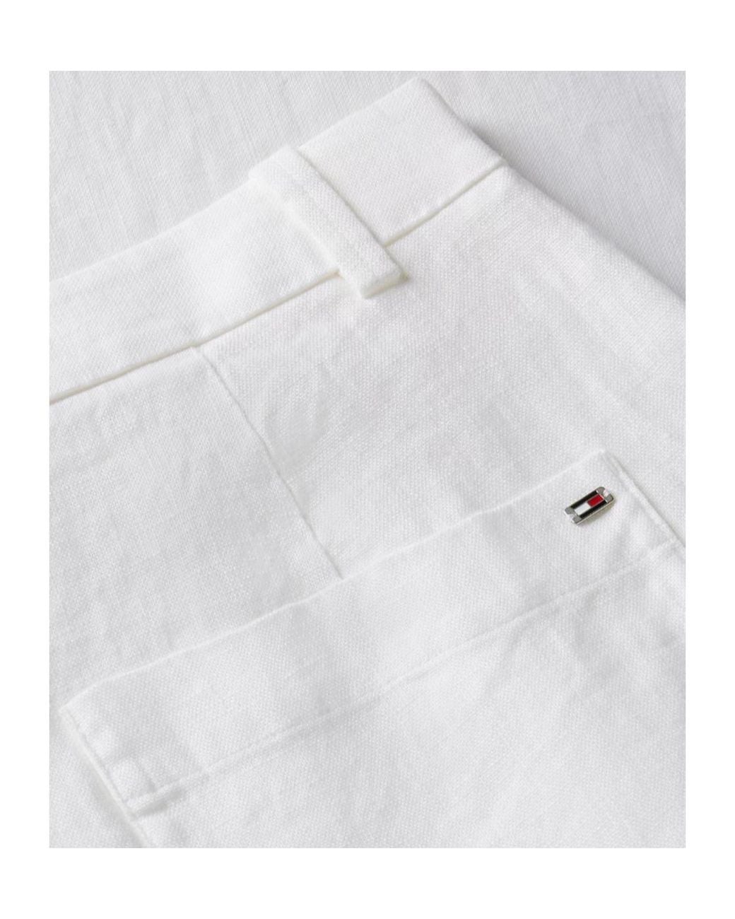 Tommy Hilfiger White Tailored Wide-Leg Trousers