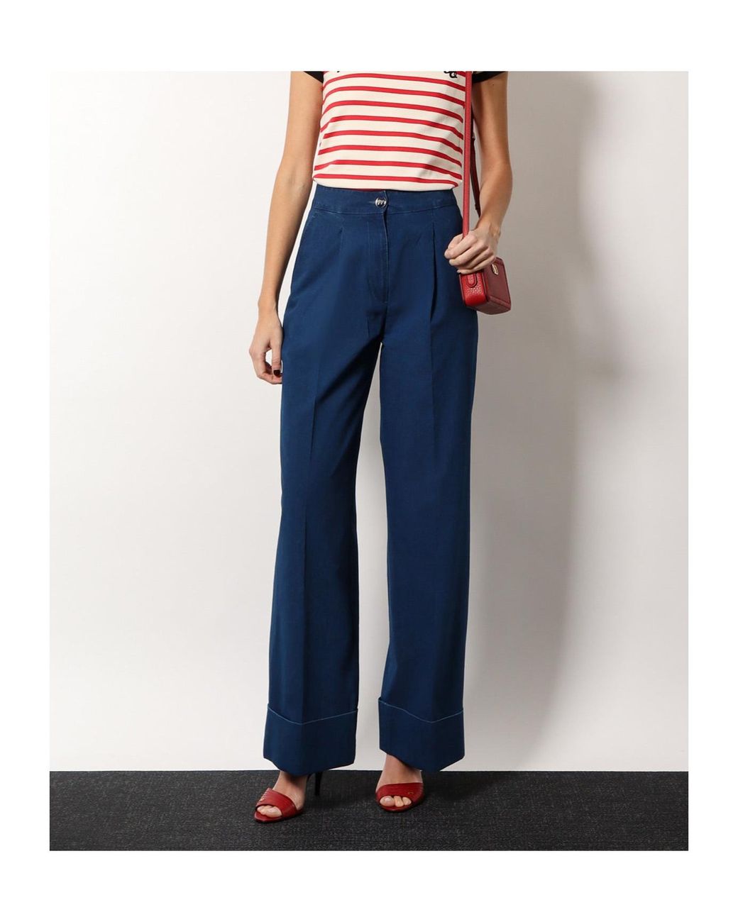 Valentino Blue Button Detailed Straight Leg Jeans