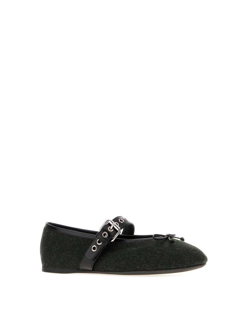Miu Miu Black Bottle- Flannel Ballerinas