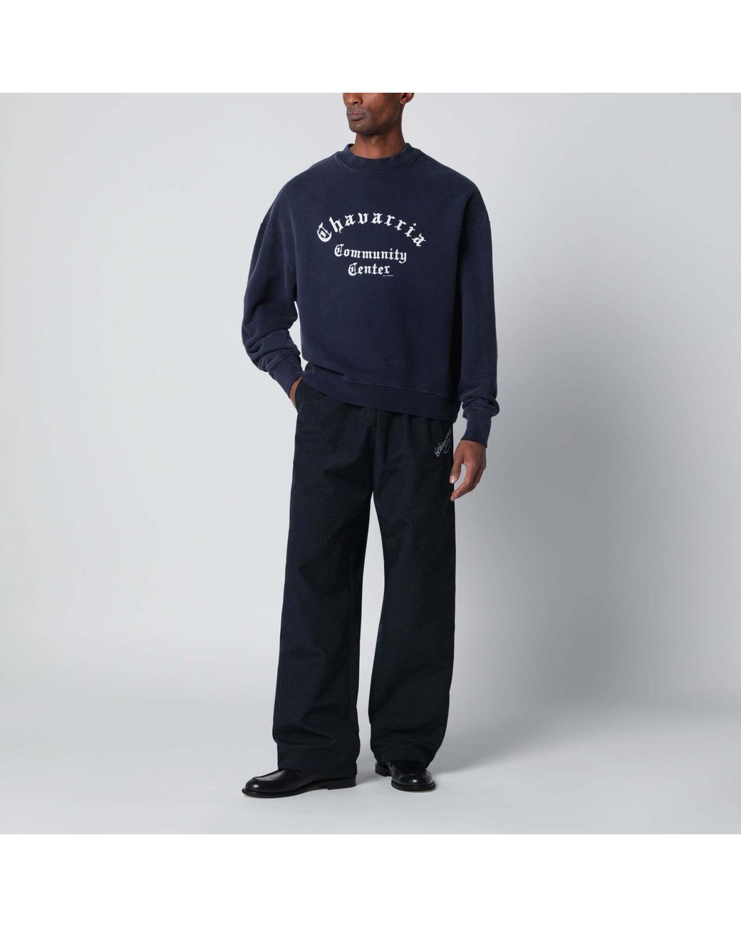 Willy Chavarria Black Pinstripe Sweatpants for men