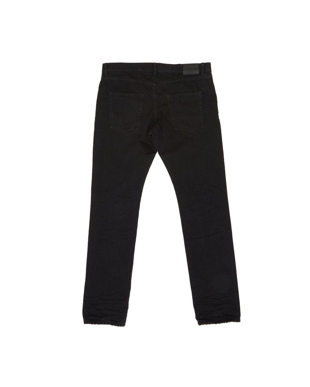 Saint Laurent Black Logo Patch Straight Leg Jeans for men