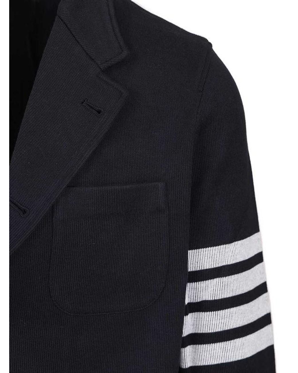 Thom Browne Blue Double Face Knit 4-Bar Sack Jacket for men